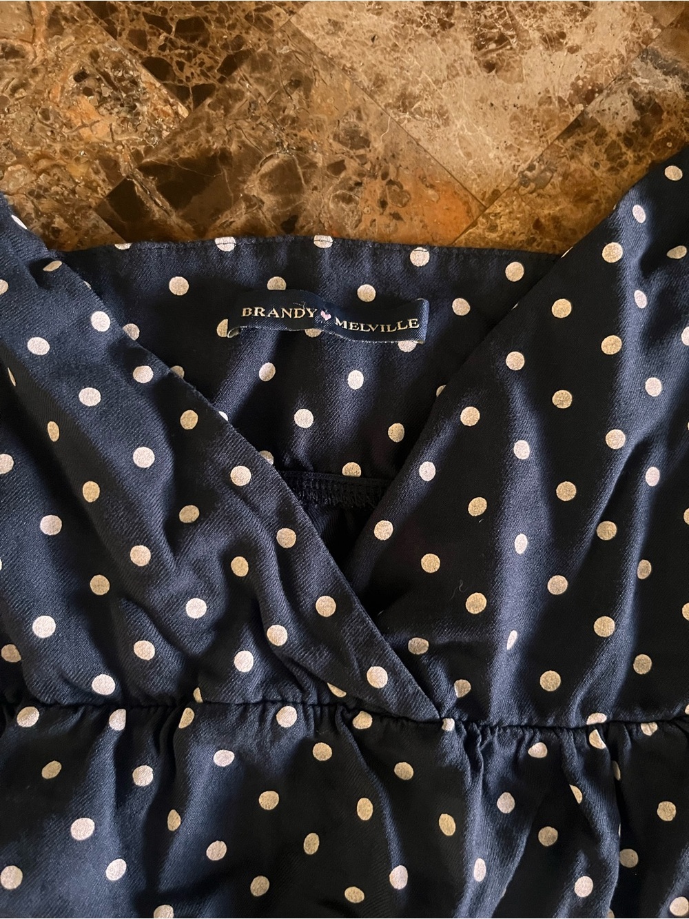 Brandy Melville Navy Blue Polka Dot Cami Top - Picture 2 of 4